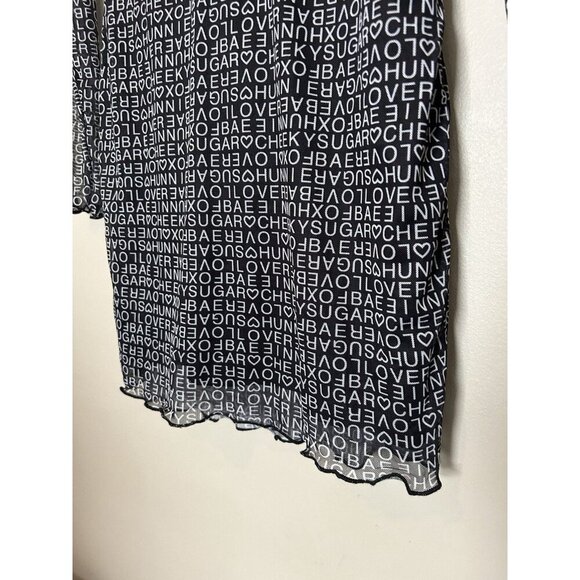 Princess Polly Text Me Dress Womens 10 Black NWT Sexy Mini Sheer Cut Out E-Girl - Picture 6 of 14